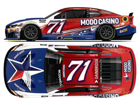 Michael McDowell 2026 - #71 Modo Casino  - 1:24 ARC Chrome Diecast