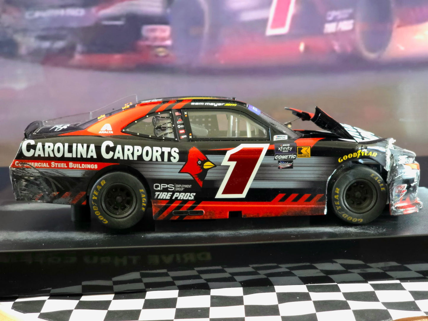 MrMuffin Racing Custom Wrecked 2024 Sam Mayer Caroline Carports Diecast - MRMRC-003