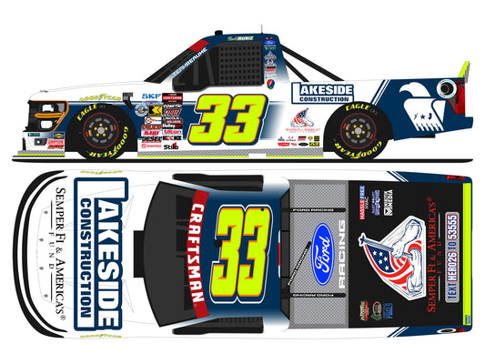 Frankie Muniz  2026 - #33 Lakeside Construction  - 1:64 ARC Diecast