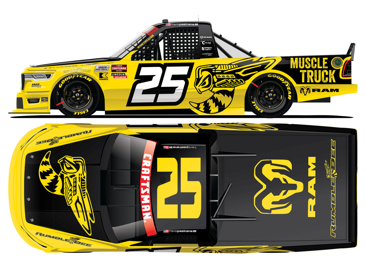 Travis Pastrana 2026 - #25 Ram Rumble Bee - 1:64 ARC Diecast