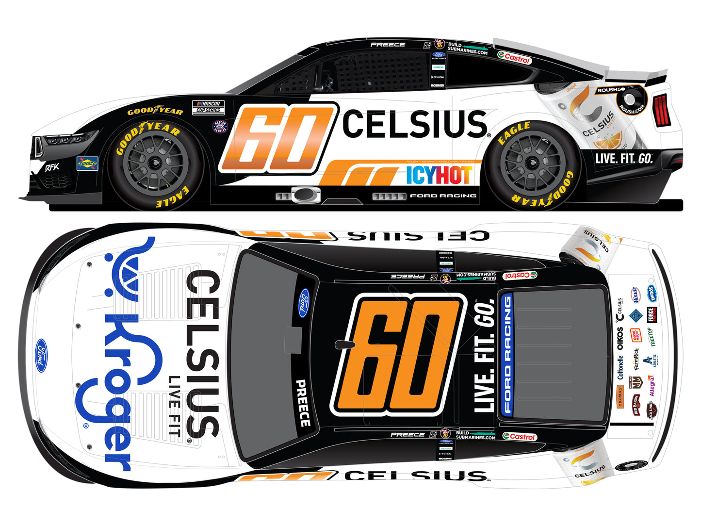 Ryan Preece 2026 - #60 Kroger / Celsius - 1:24 ARC Chrome Diecast