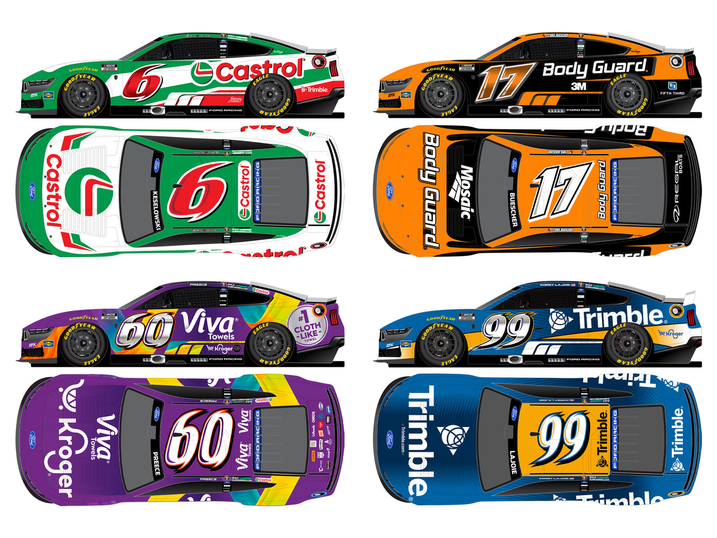 RFK Racing 2026 - Daytona 500 (4-Car) - 1:64 ARC Diecast