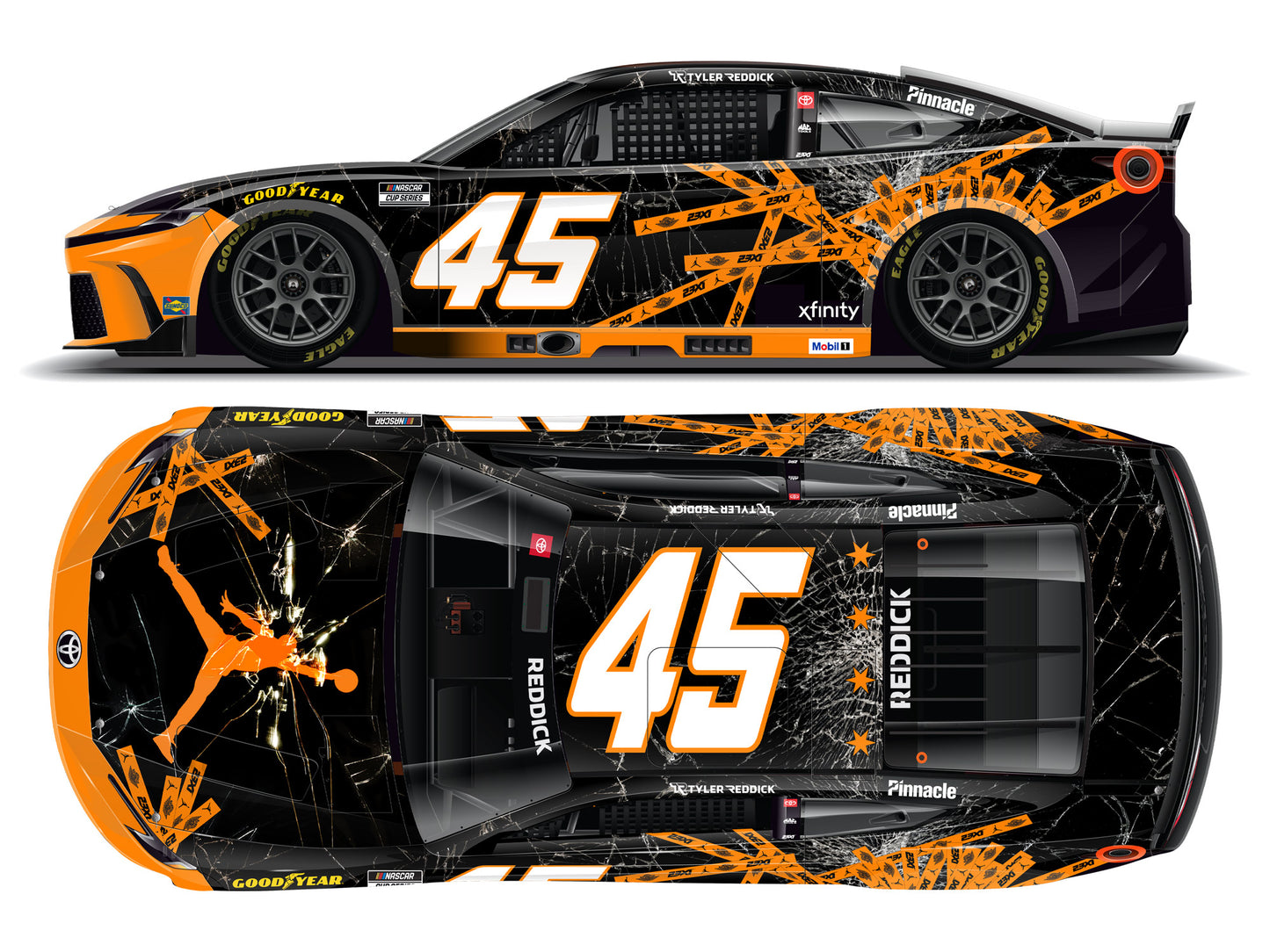 Tyler Reddick  2025 - #45 Jordan Brand Chicago - 1:24 ARC Chrome Diecast