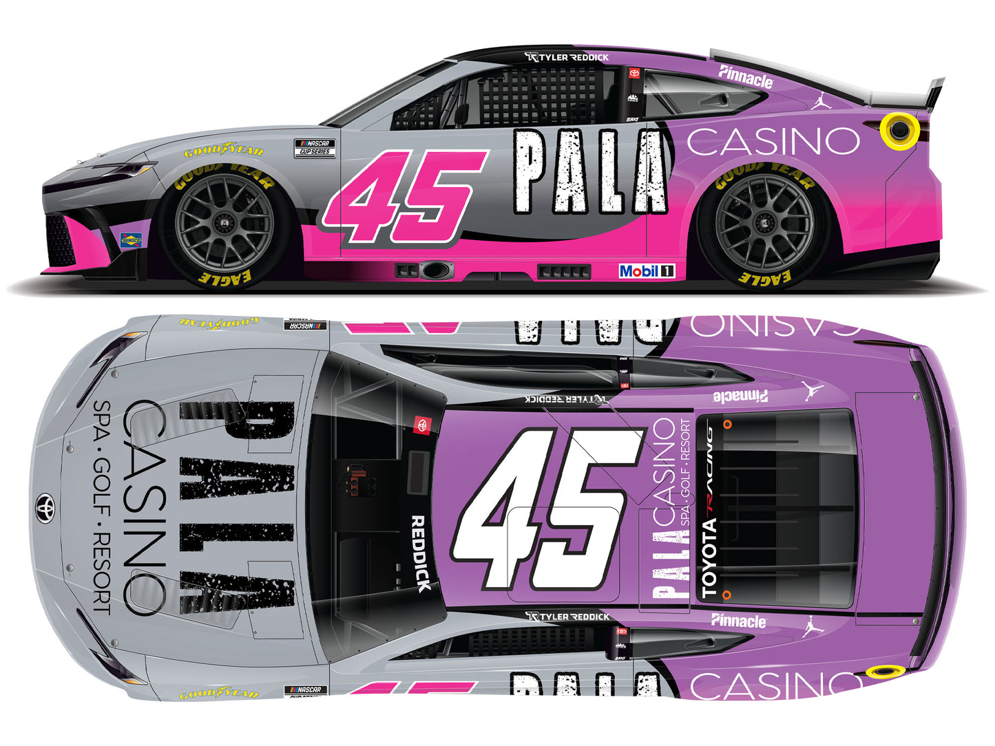 Tyler Reddick 2026 - #45 Pala Casino - 1:24 ELITE Diecast