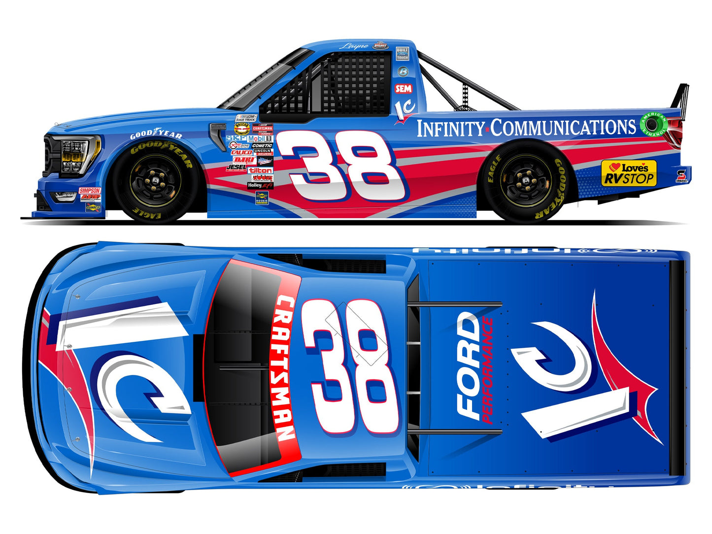 Layne Riggs 2024 - #38 Infinity Communications (Throwback) - 1:24 ARC Diecast