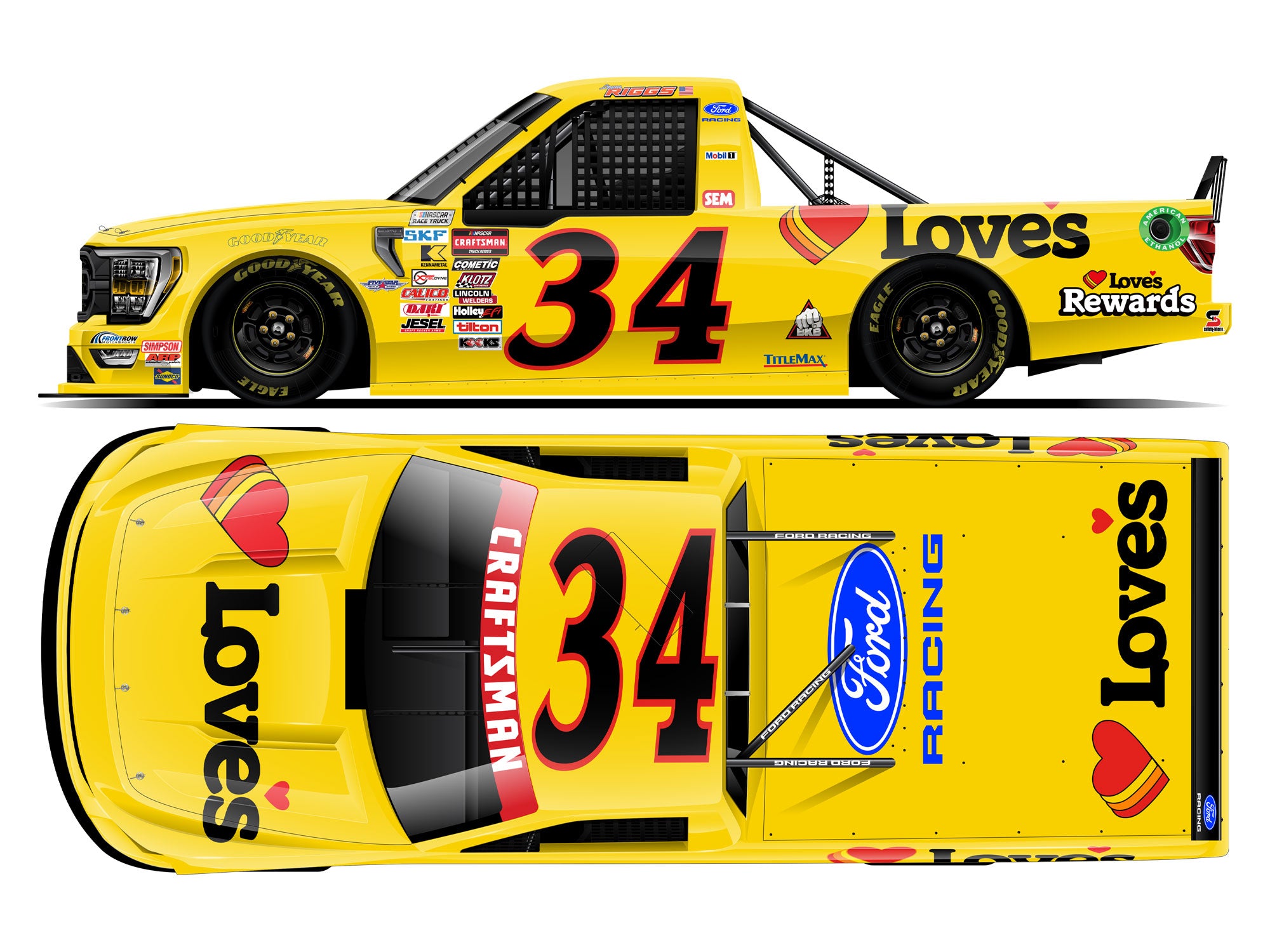 Layne Riggs 2026 - #34 Love's - 1:24 ARC Diecast – MrMuffin Racing