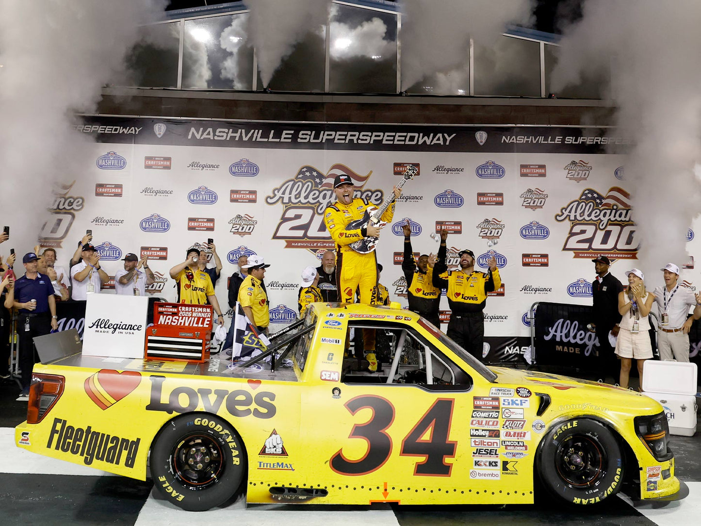 Layne Riggs 2026 - #34 Love’s / Fleetguard (Nashville Raced Win) - 1:64 ARC Diecast