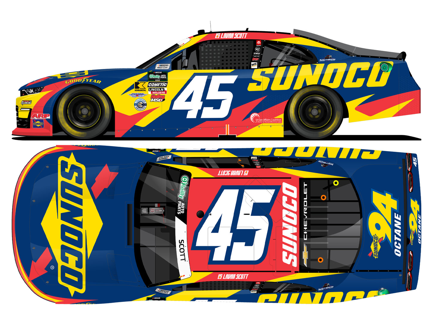 Lavar Scott 2026 - #45 Sunoco - 1:24 ARC Diecast