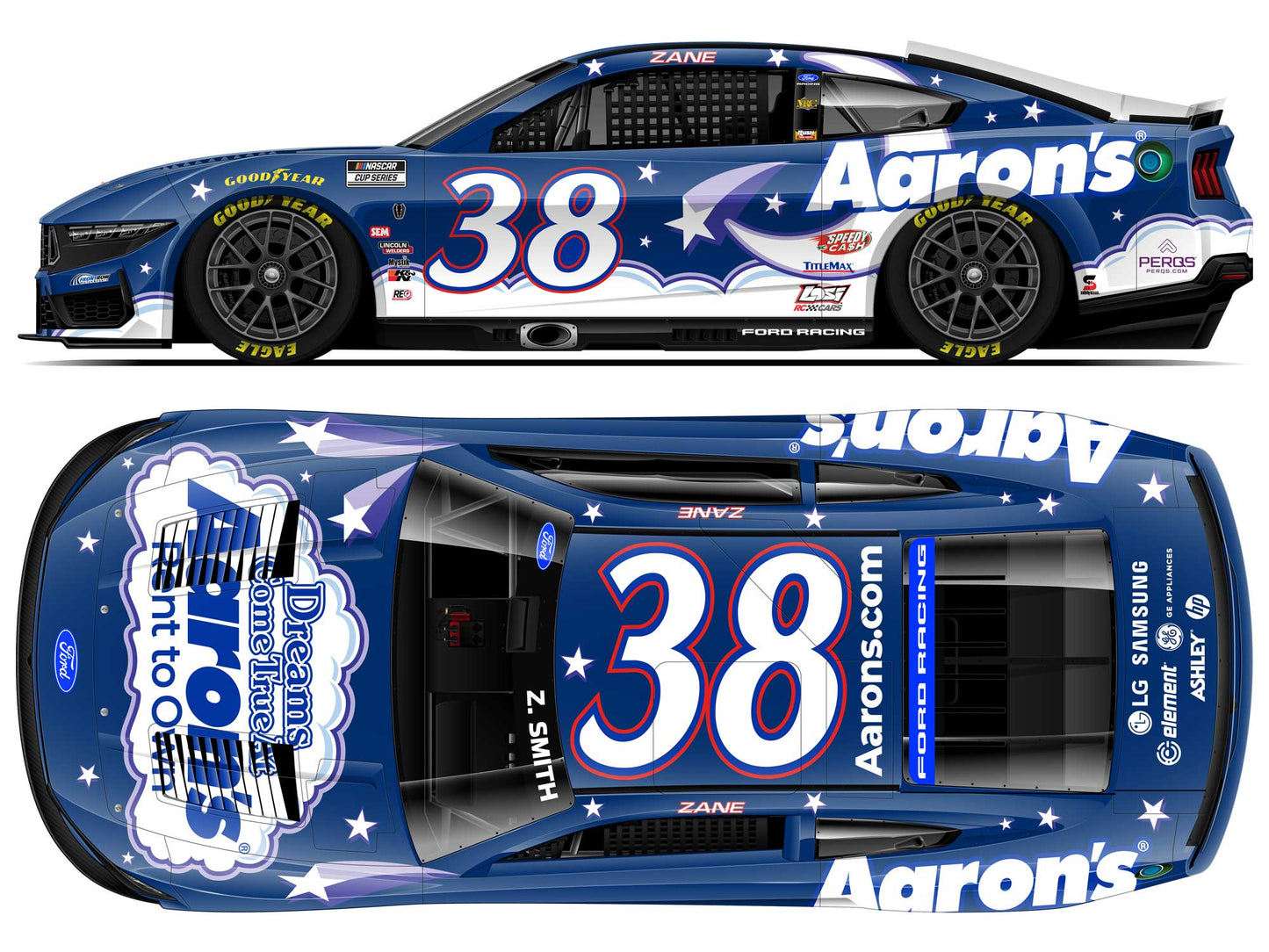 Zane Smith 2026 - #38 Aaron's Dream Machine - 1:24 ELITE Diecast