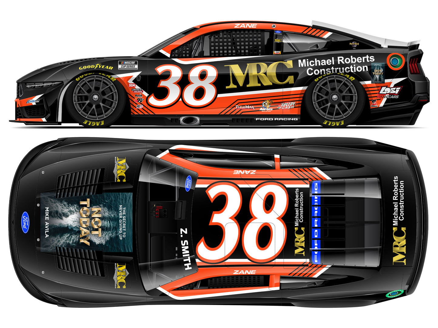 Zane Smith 2026 - #38 Michael Roberts Construction / “Not Today” - 1:24 ARC Chrome Diecast
