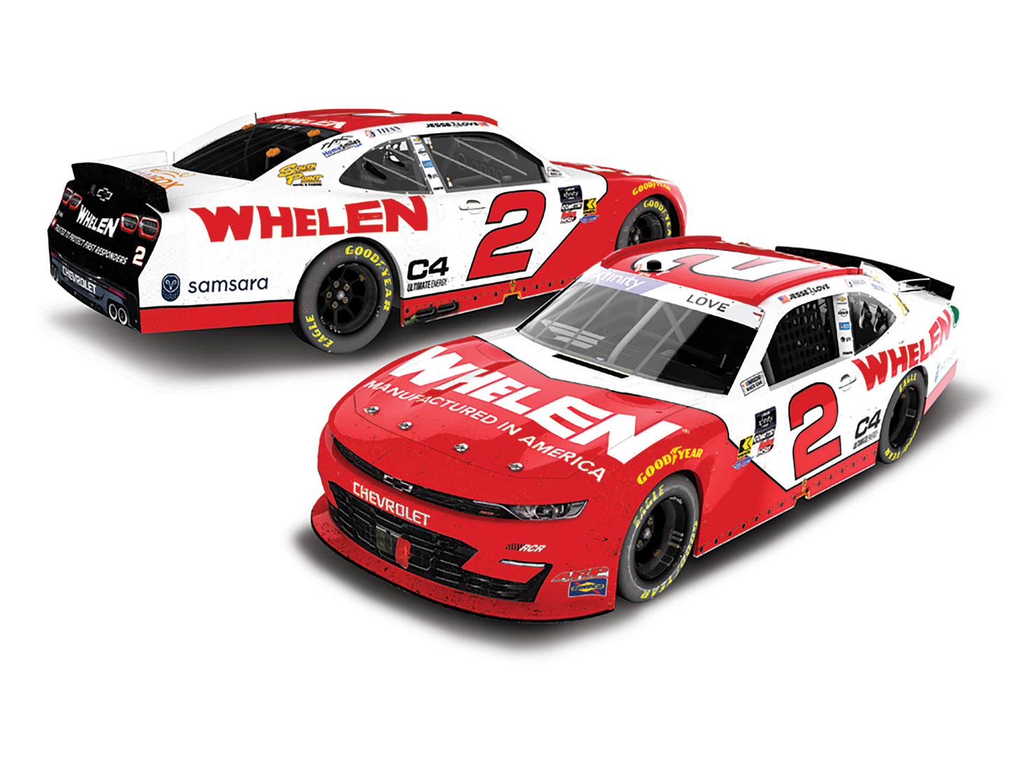 Jesse Love Jr. 2025 - #2 Whelen (Daytona Raced Win) - 1:24 ARC Diecast