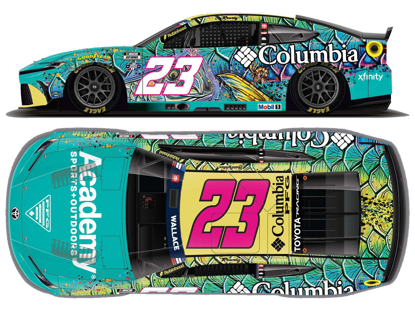 Bubba Wallace 2026 - #23 Columbia PFG - 1:24 ELITE Diecast