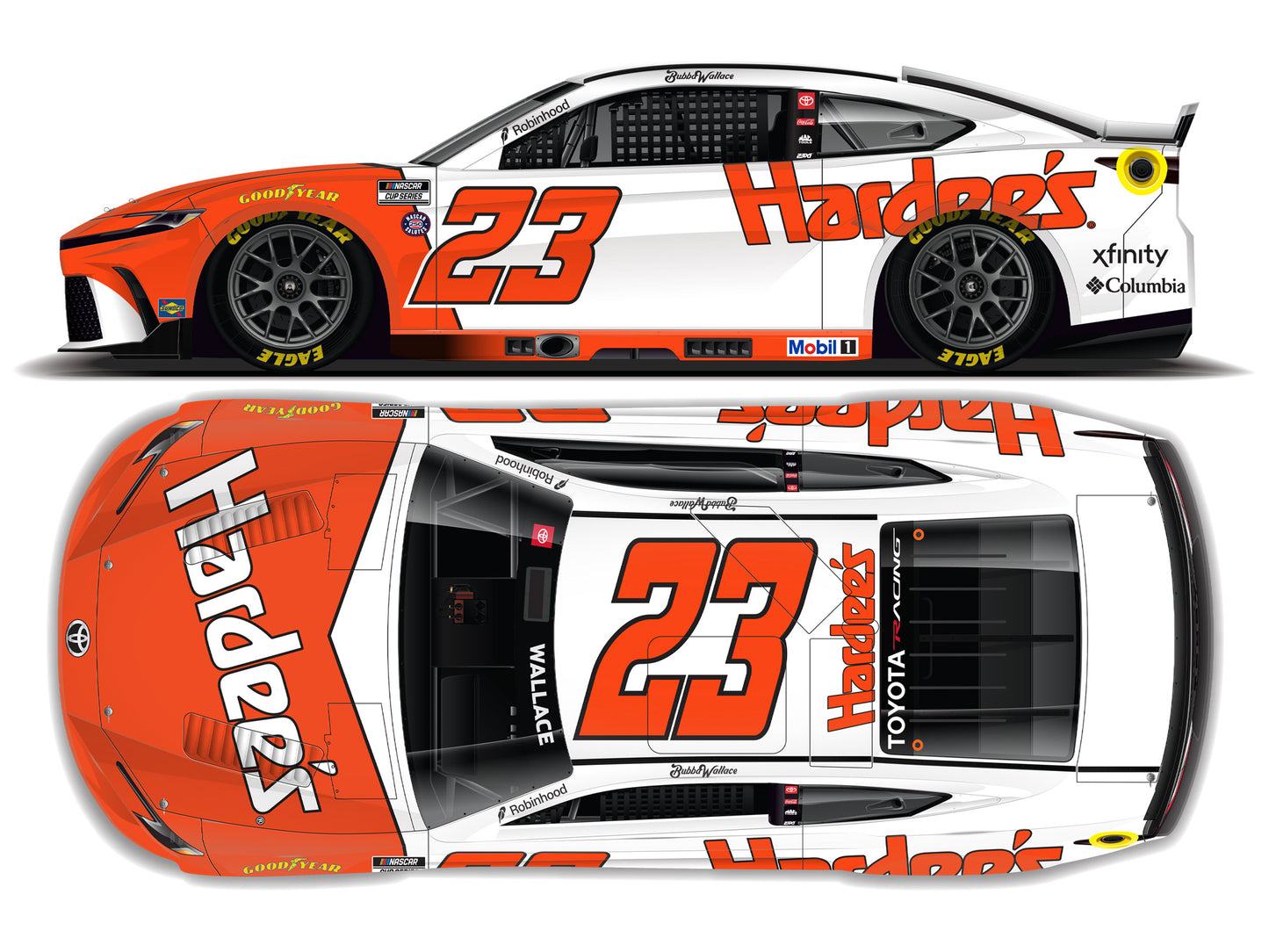 Bubba Wallace 2026 - #23 Hardee’s Flashback - 1:64 ARC Diecast
