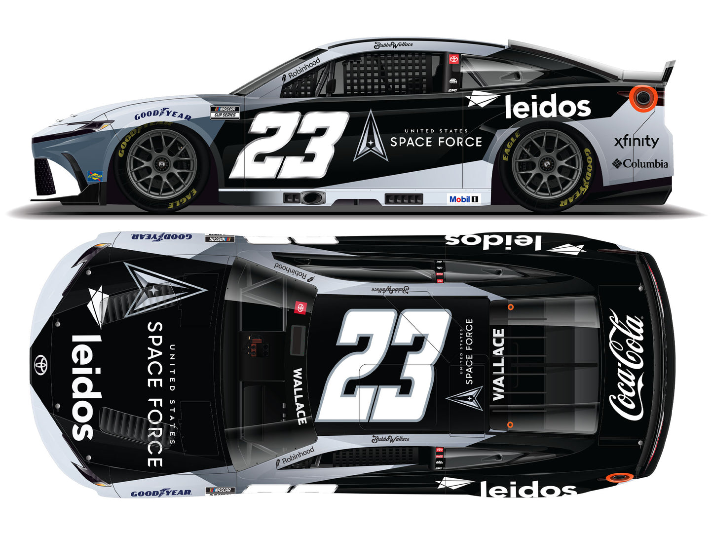 Bubba Wallace 2025 - #23 United States Space Force / Leidos - 1:24 ELITE Diecast