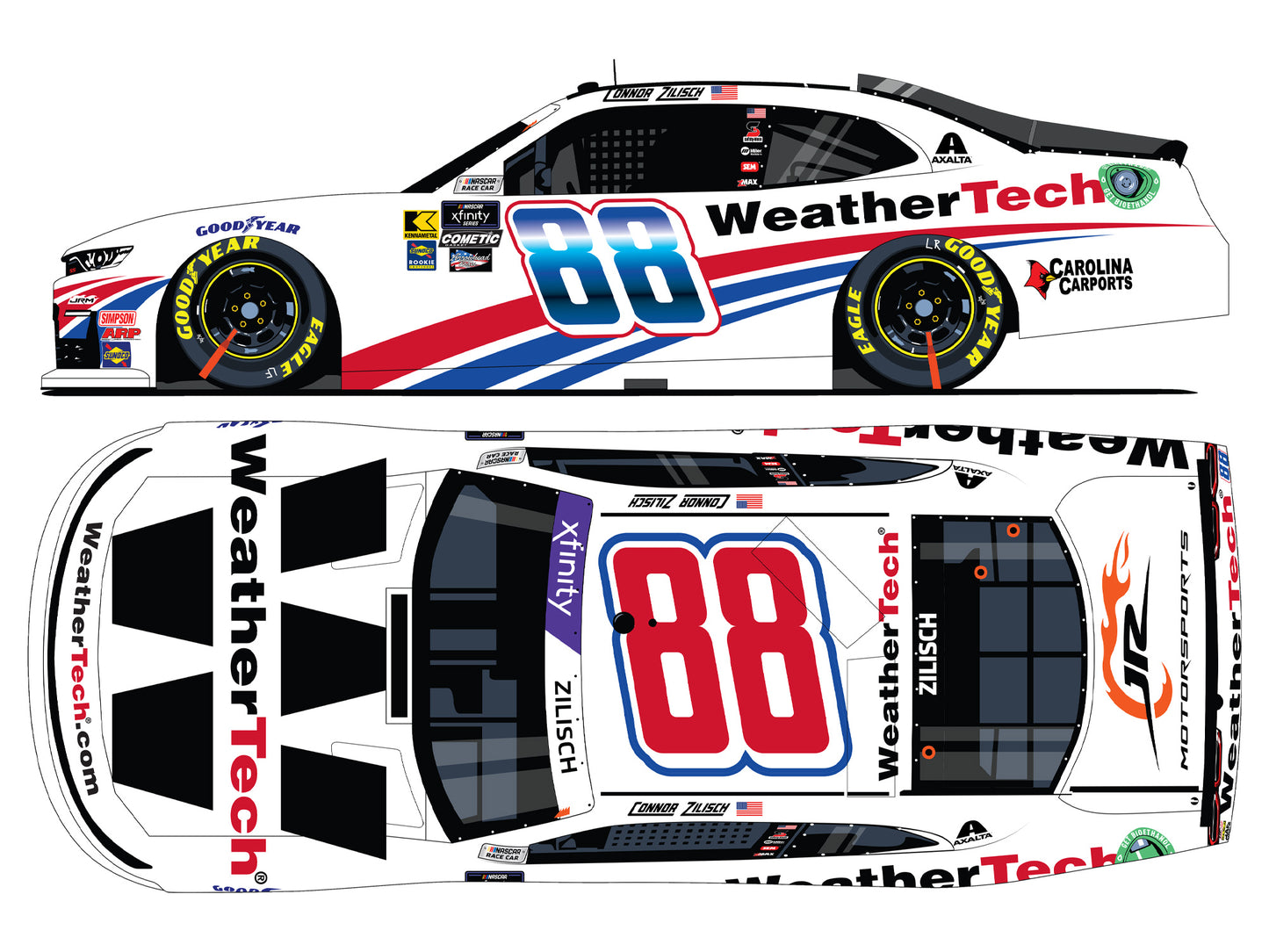 Connor Zilisch 2025 - #88 WeatherTech - 1:24 ARC Chrome Diecast