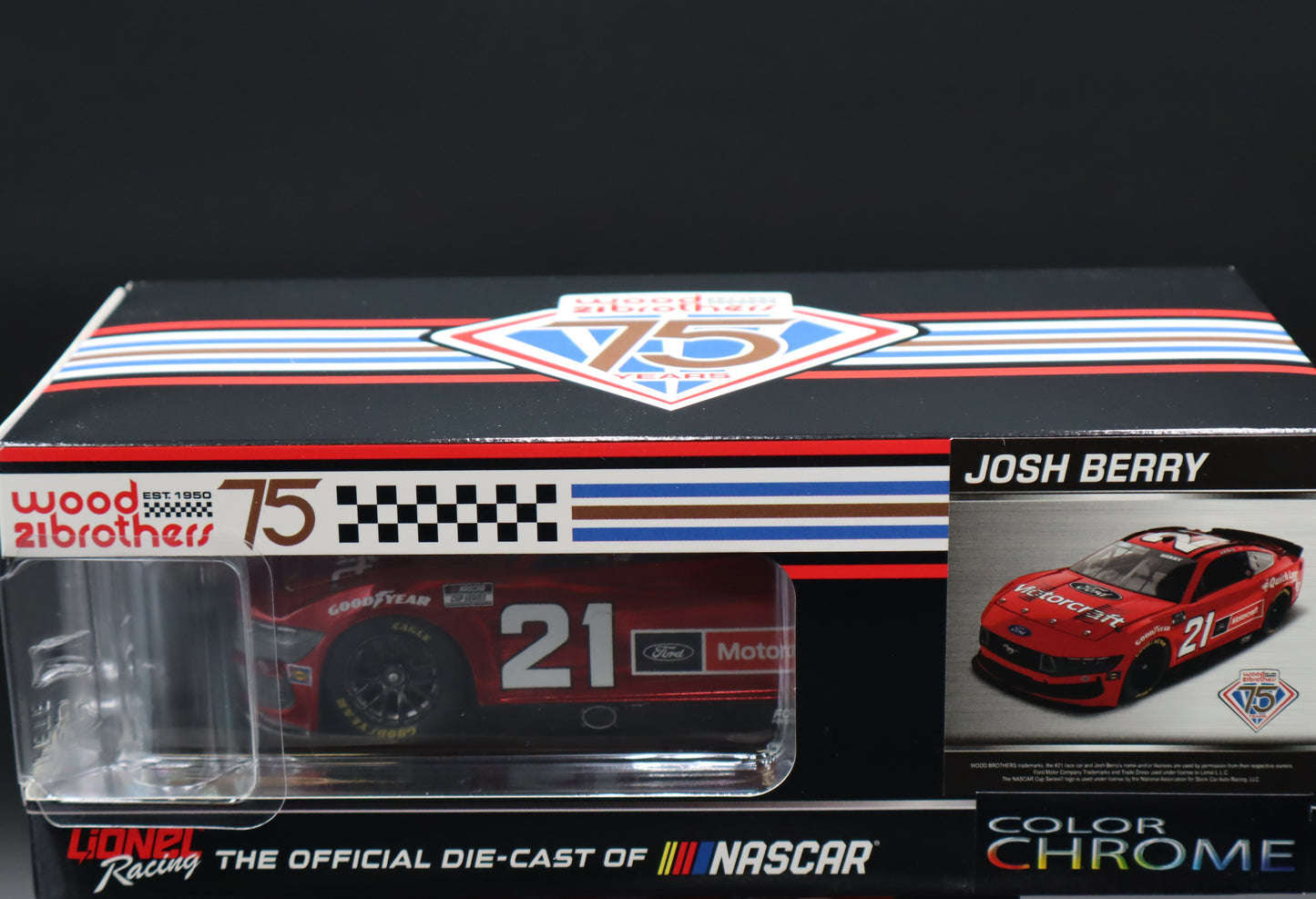 Josh Berry 2025 - #21 Motorcraft “Backseater” - 1:24 ARC Chrome Diecast - LRO#35